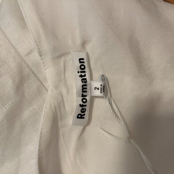 NWT Reformation Marleigh Seamed Top in White Linen - Picture 8 of 8